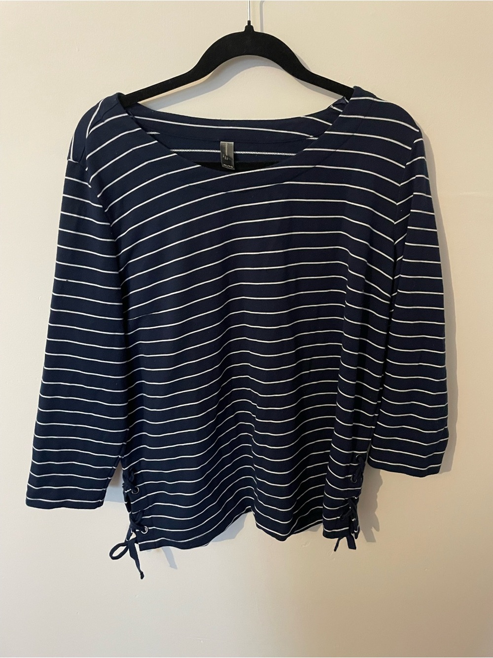 Navy & White Striped Top